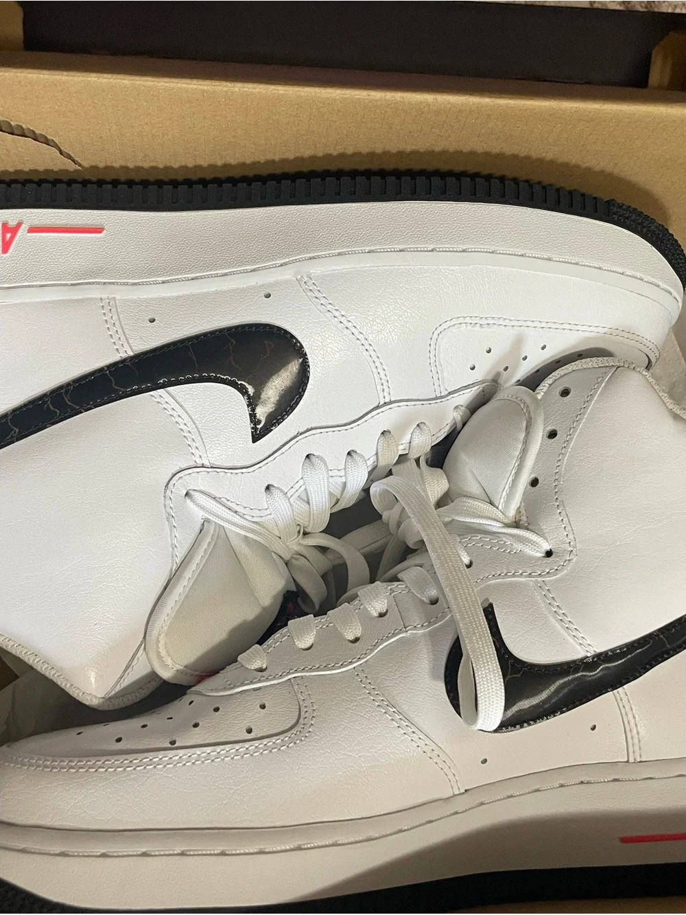 Nike Air Force 1 High ‘07 Electric White Black Crimson M 9.5 / W 11 NIB